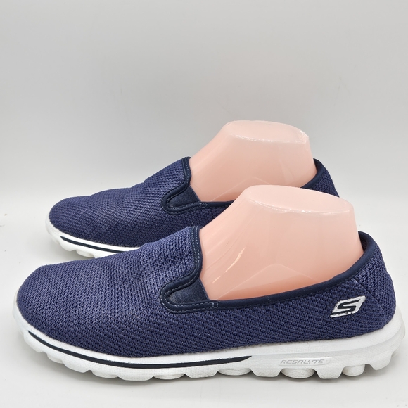 Sketchers go walk memory foam slipon navy dazzle shoes size 9.5 - Picture 14 of 16